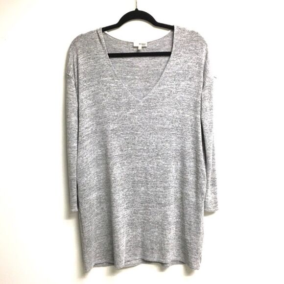 ARITZIA Oversized V-Neck Casual Long Sleeve Mini Dress Grey XXS - Picture 2 of 4